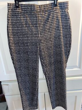 Michael Kors Houndstooth Slim Dress Pants - Black & White